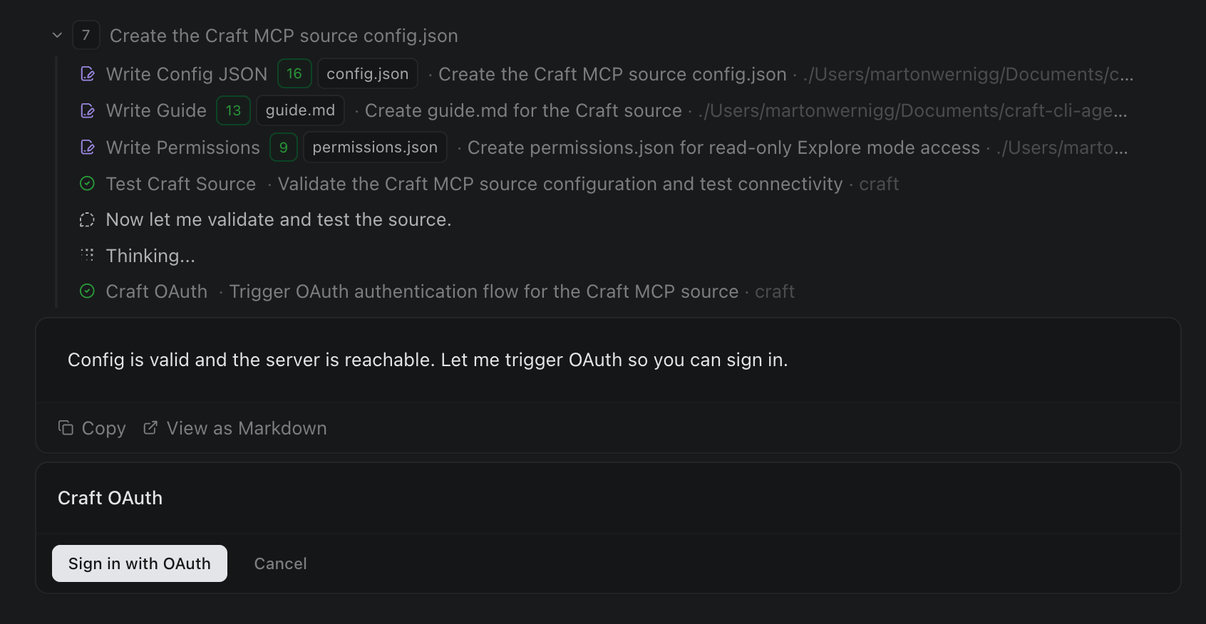 L'agent configure automatiquement la source