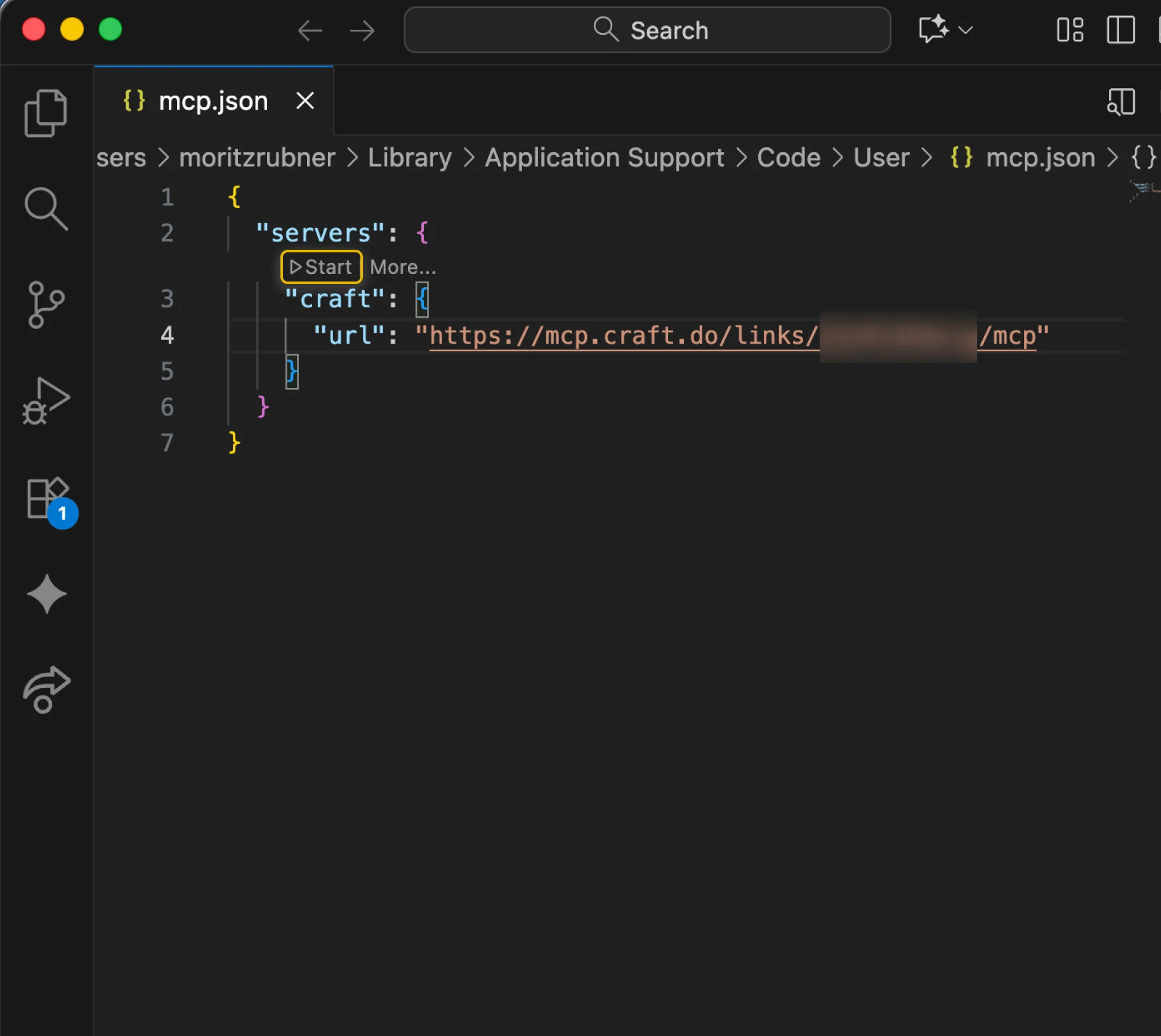 Save the MCP configuration file