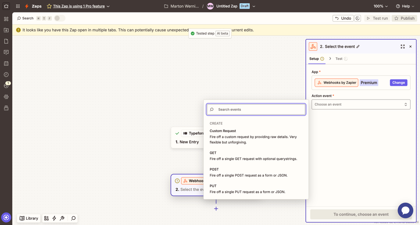 Configurar el webhook de solicitud personalizada