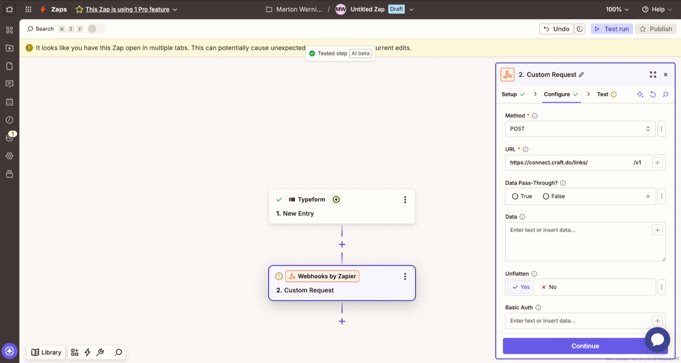Configurar la URL de solicitud, el método y los encabezados