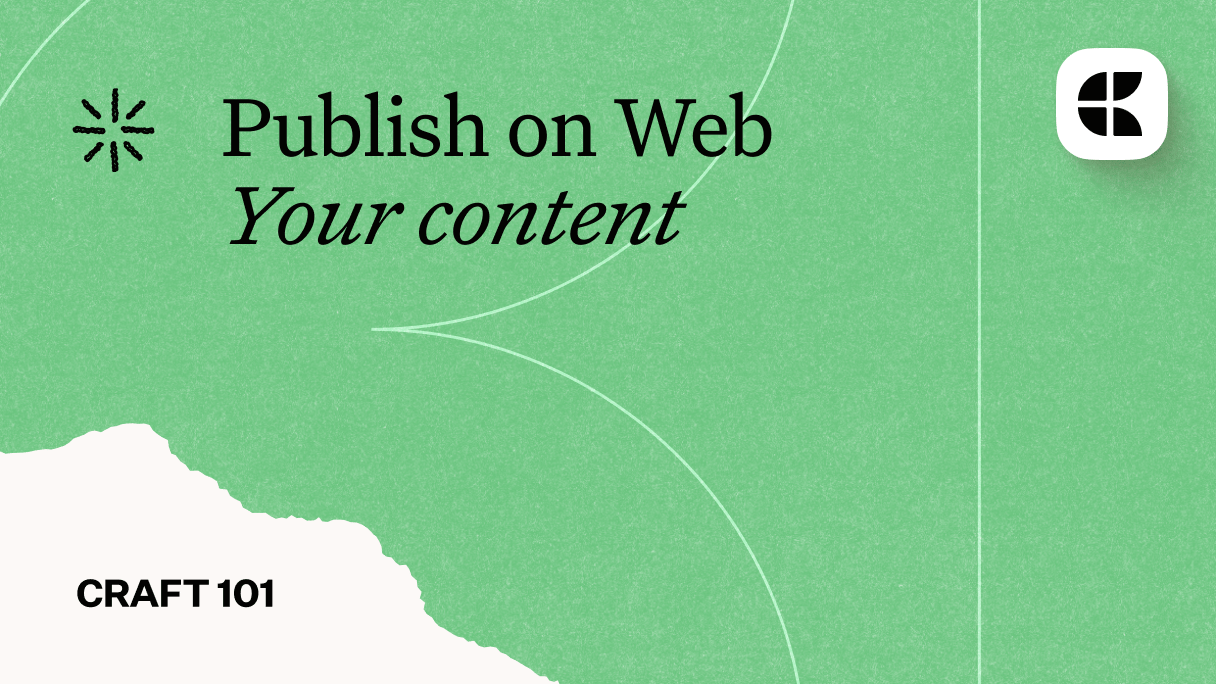 Publish Your Craft Documents