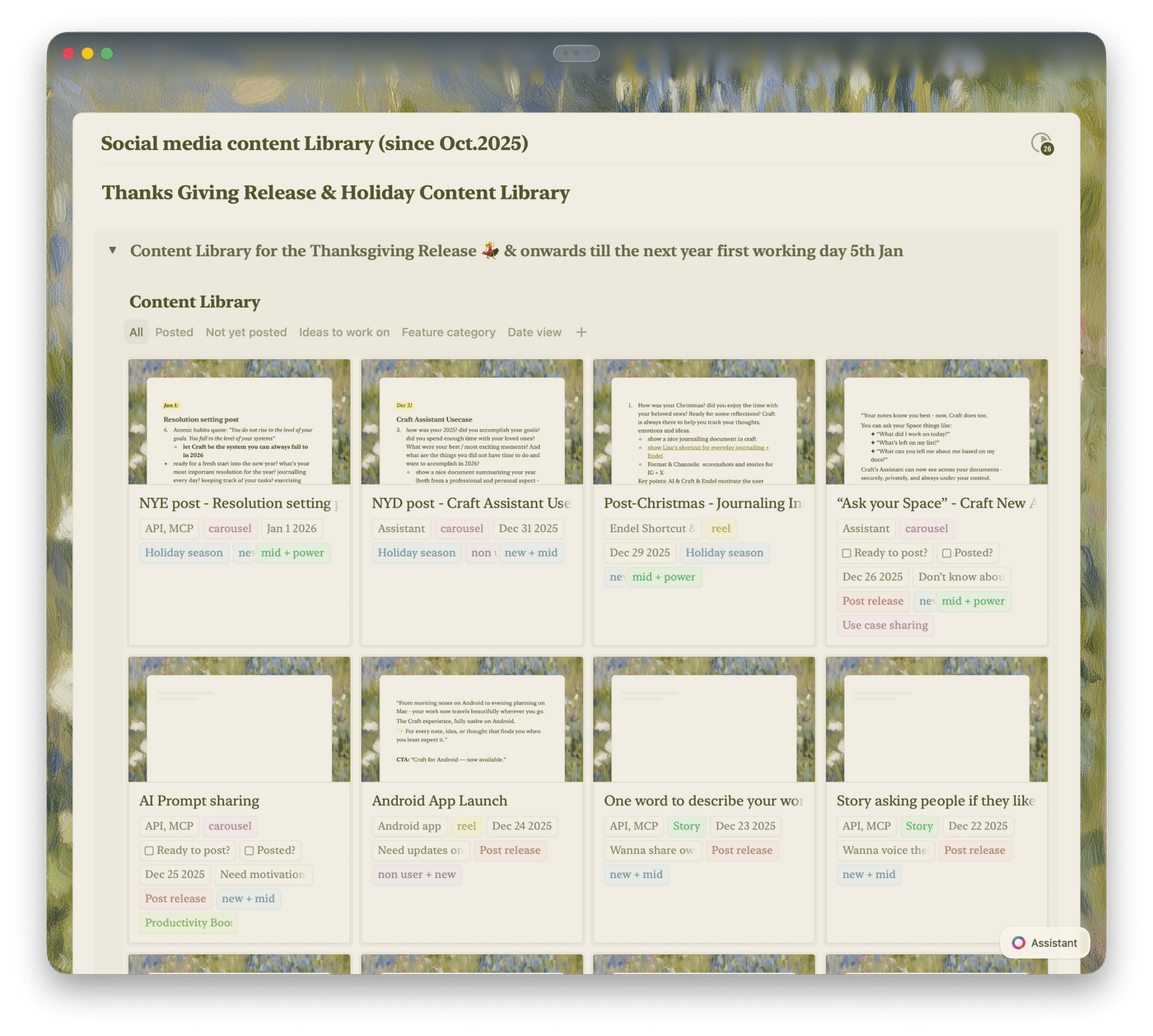 Plan content without a spreadsheet.
