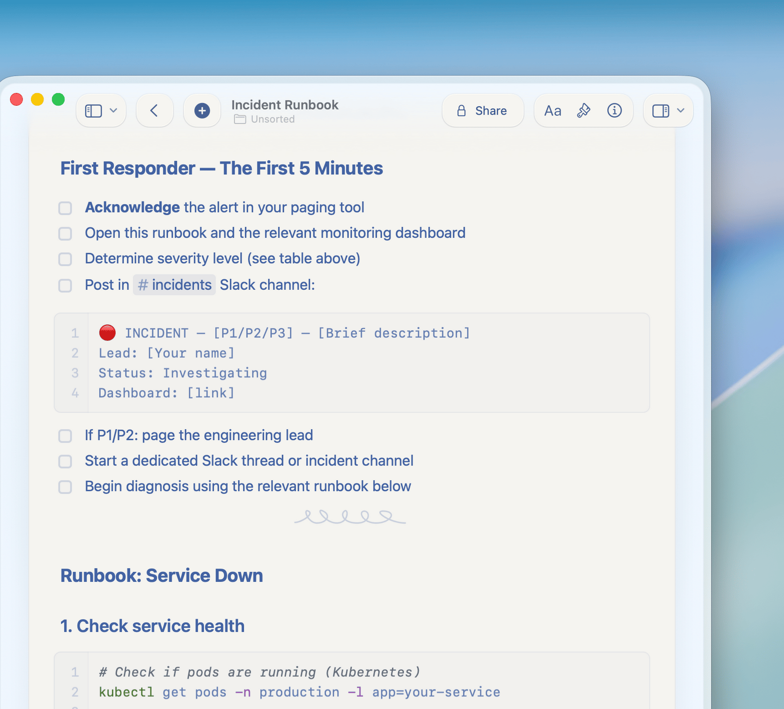 故障时刻也能靠得住的运维手册。