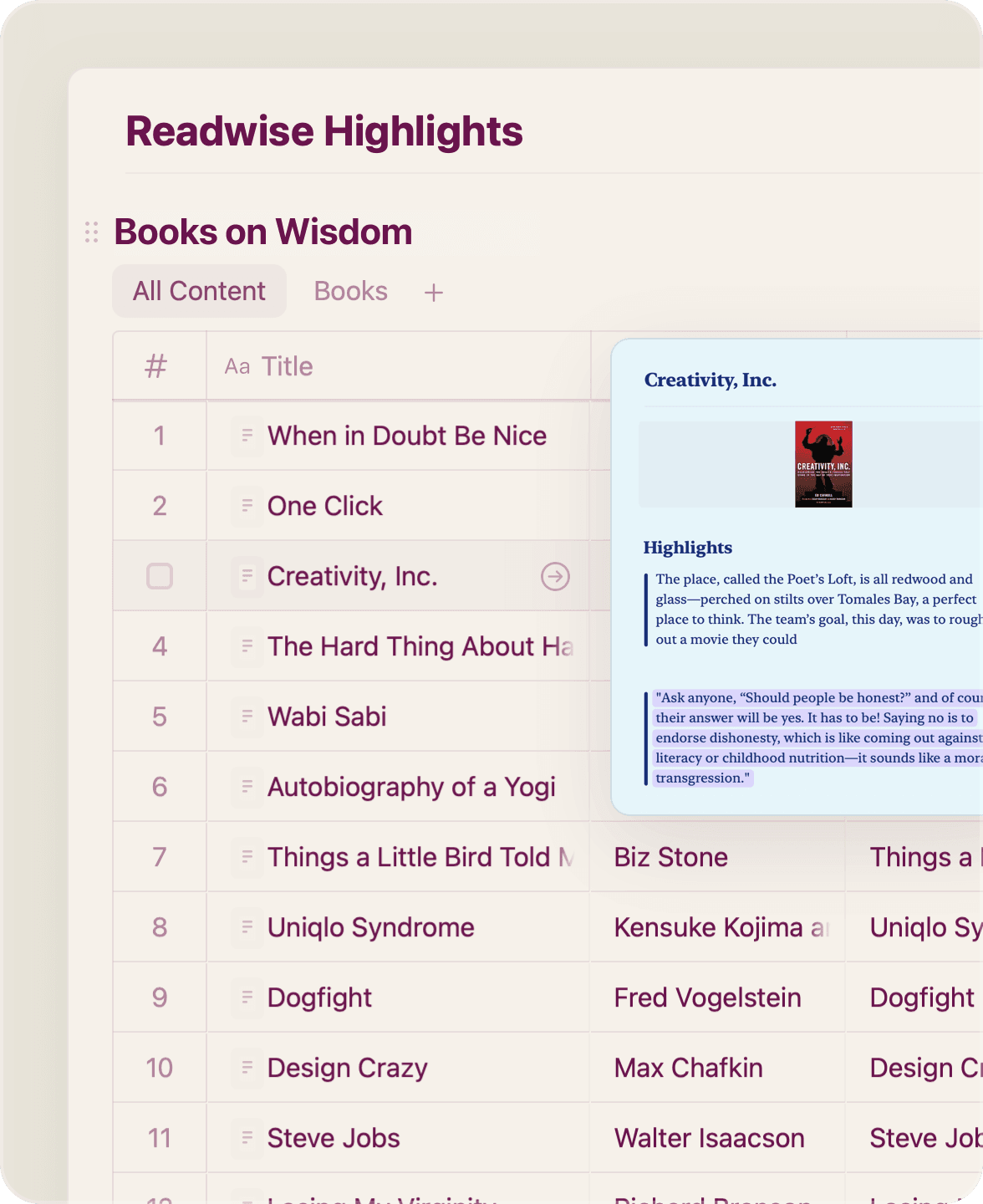 Readwise Highlights background
