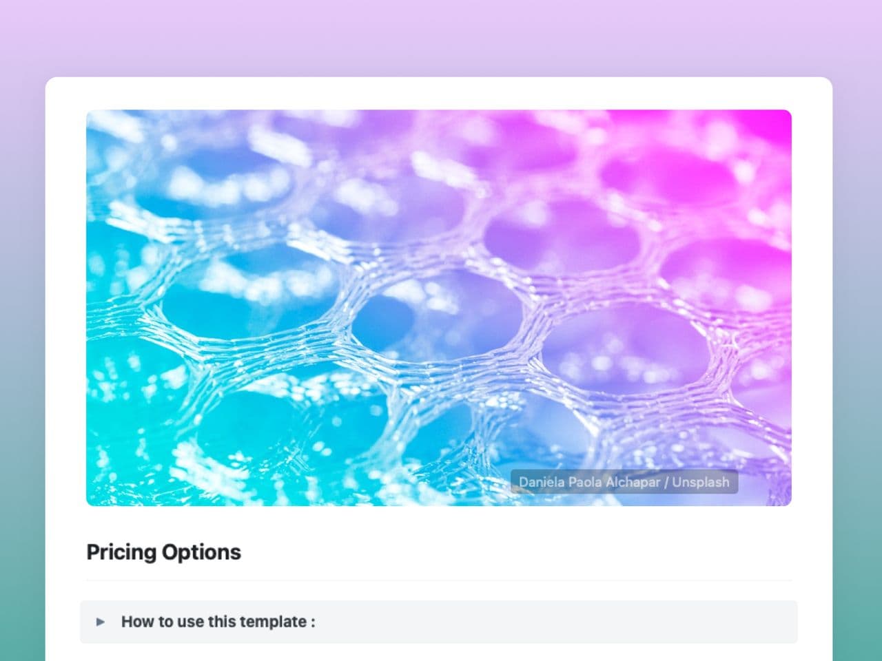 Craft Free Template: Business Pricing