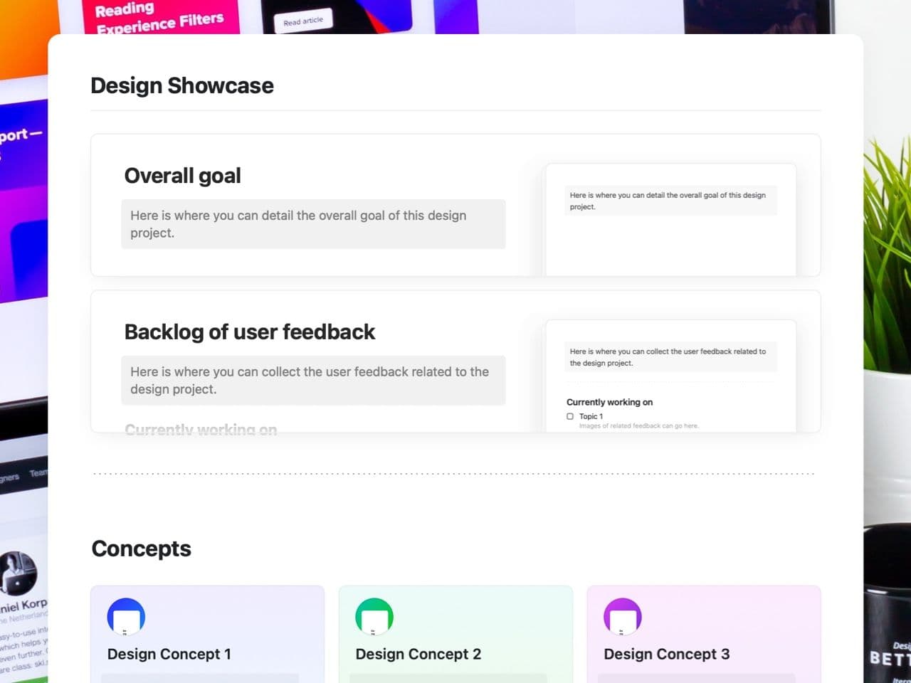 Craft Free Template: Design Showcase
