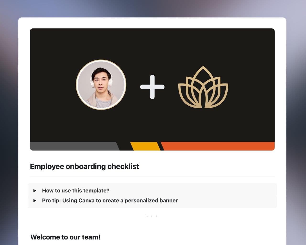 Craft Free Template: Employee onboarding checklist