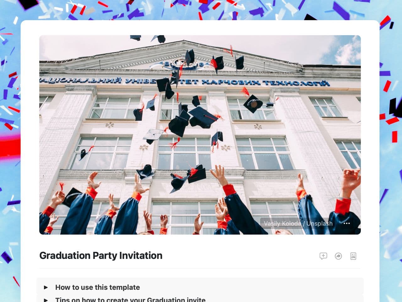 Free graduation party invitation template