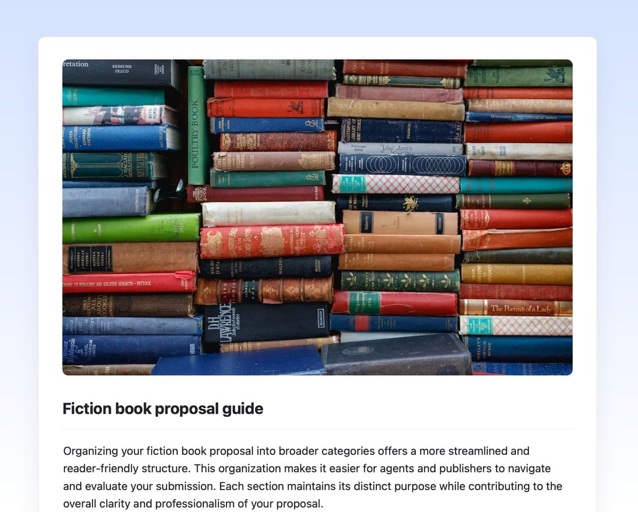 Craft Free Template: Fiction book proposal