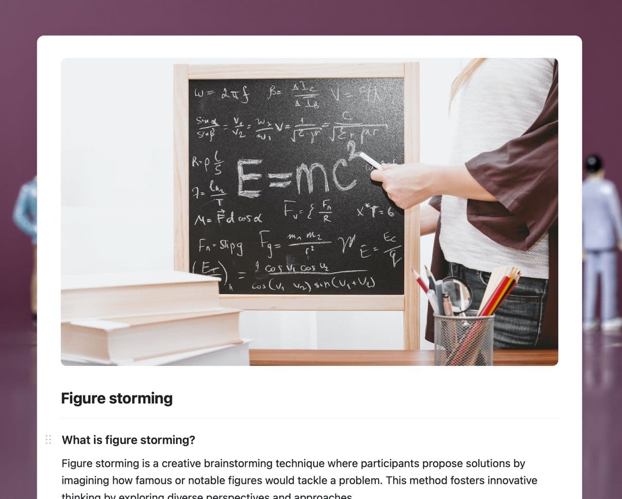 Figure storming template in Craft