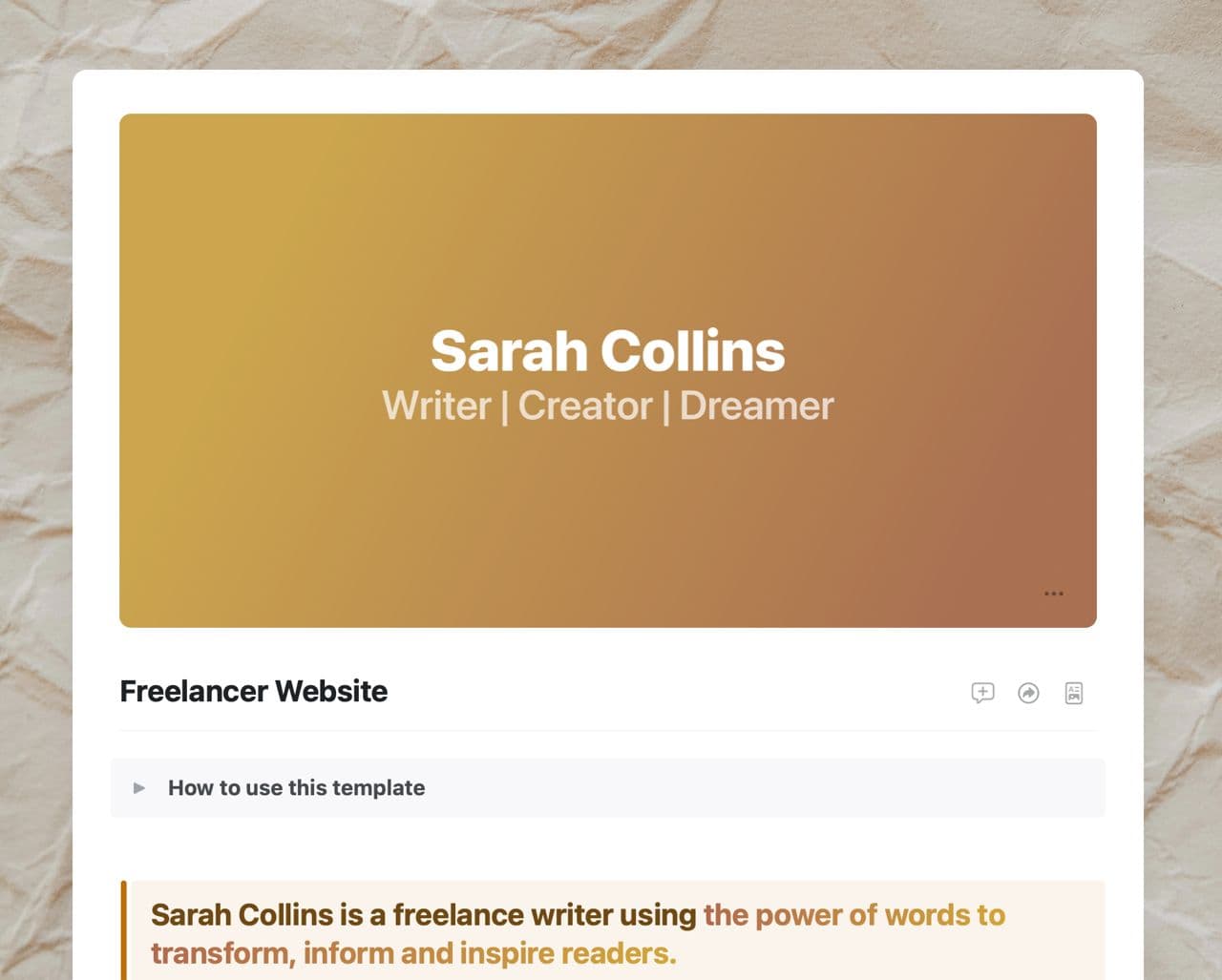 Craft Free Template: Freelancer website for graphic designers