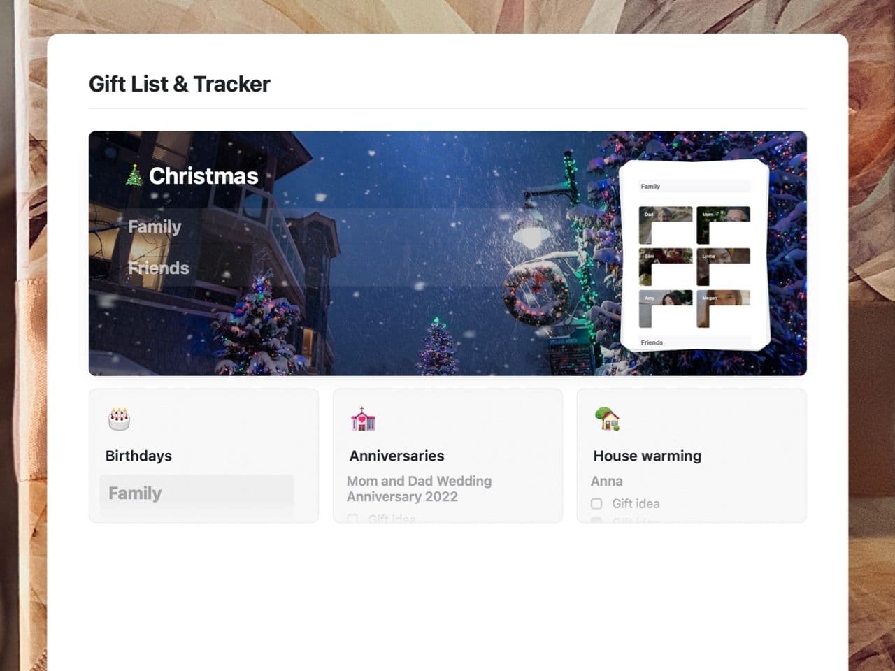 Craft Free Template: Gift Tracker