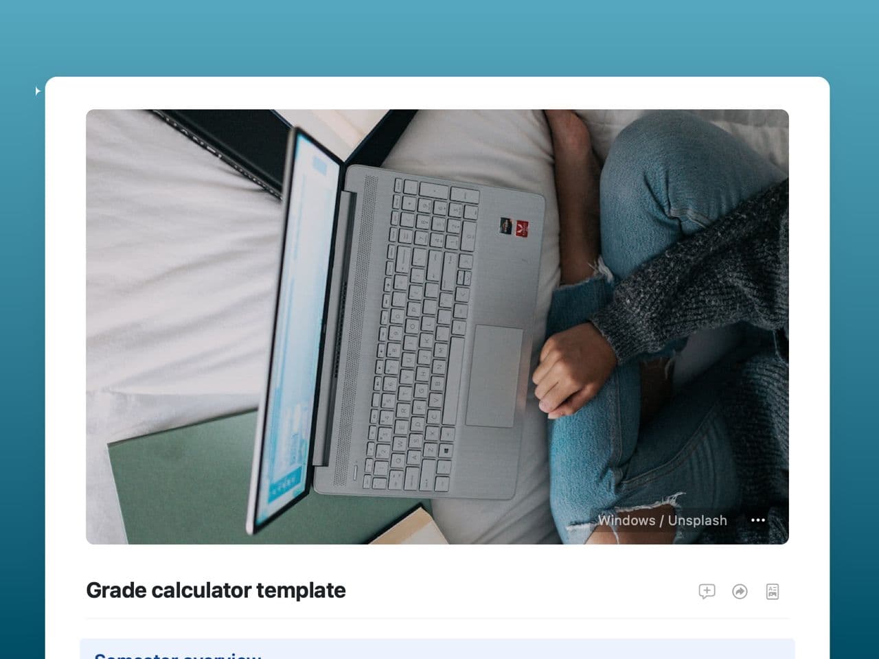 Craft Free Template: Grade calculator