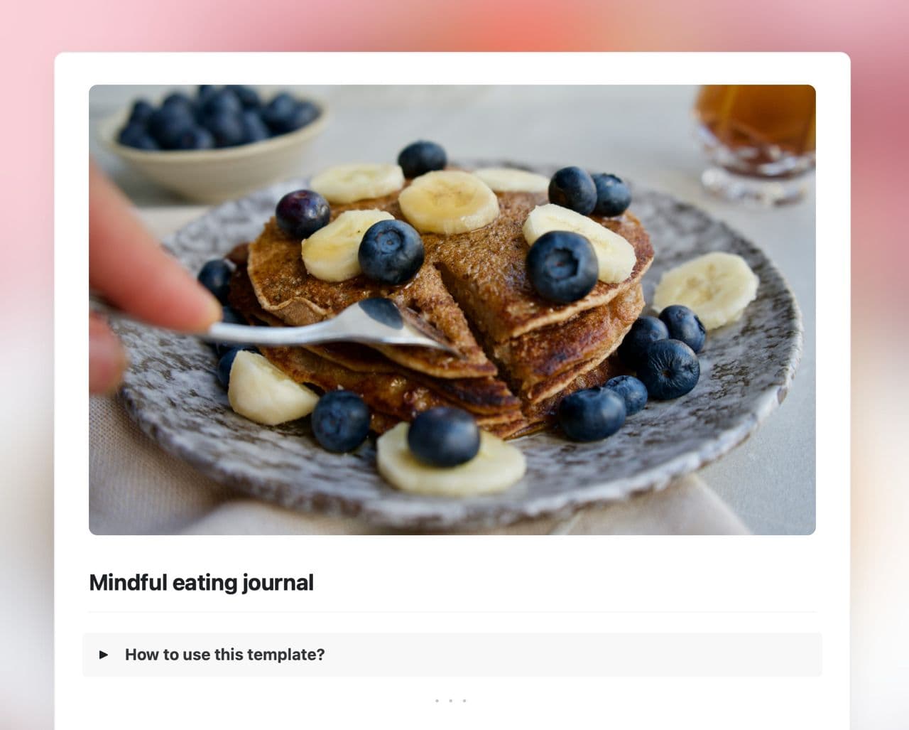 Craft Free Template: Mindful eating journal