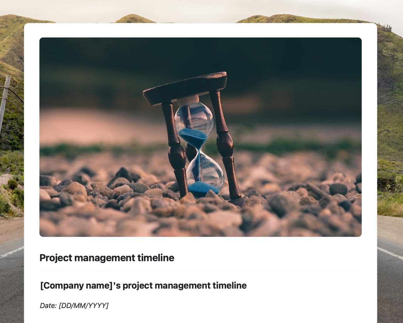 Project management timeline in craft