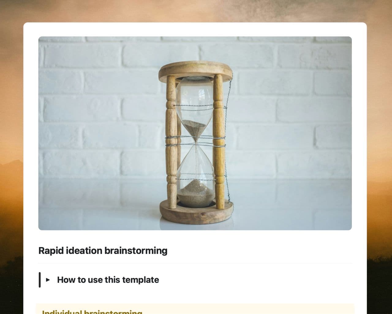 Craft Free Template: Rapid ideation brainstorming
