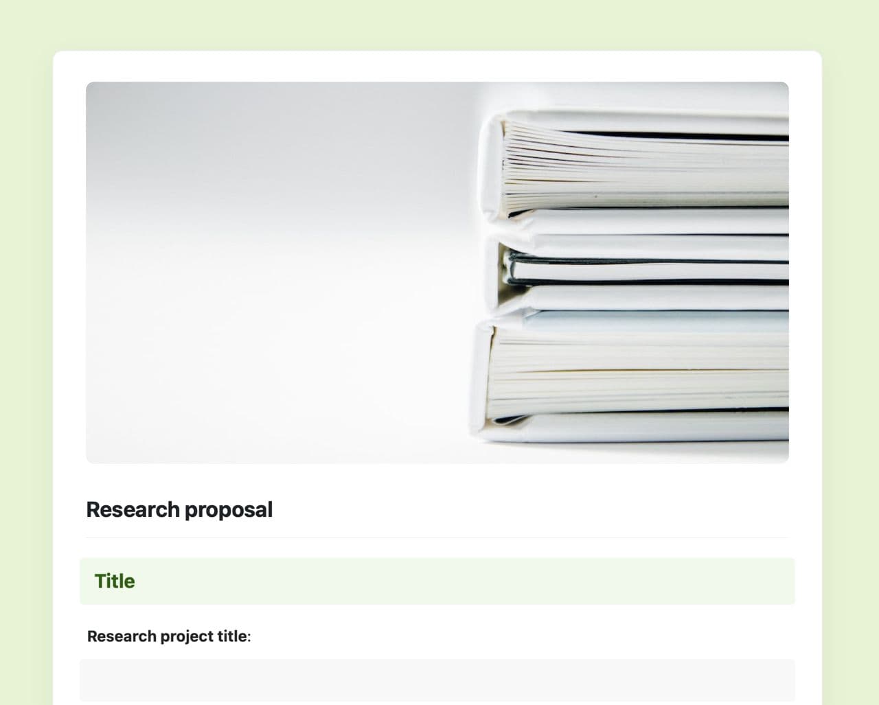 Craft Free Template: Research proposal