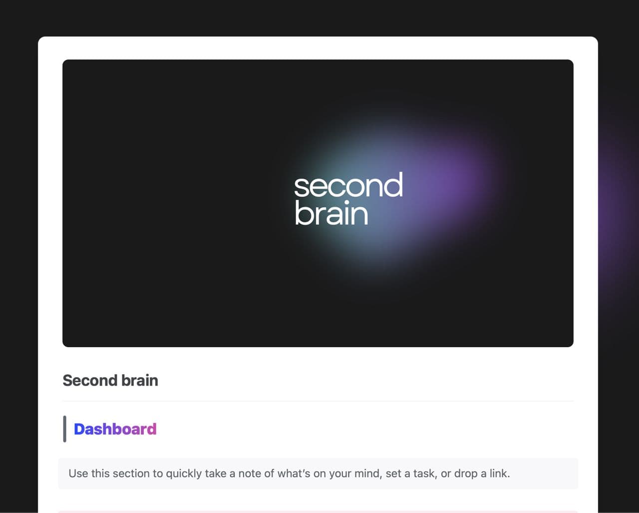 Craft Free Template: Second brain