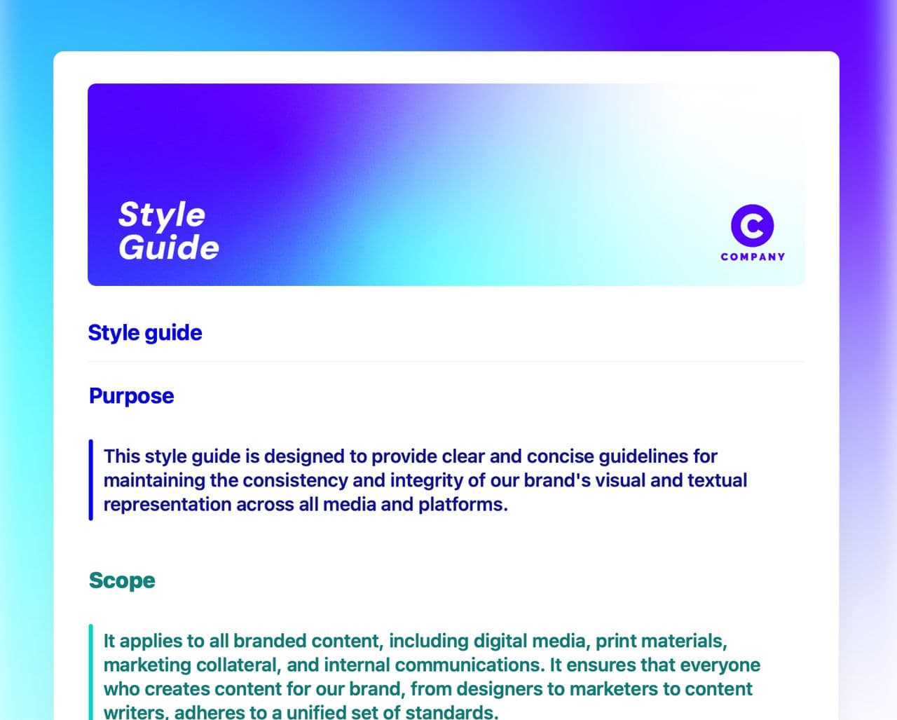 Craft Free Template: Style guide