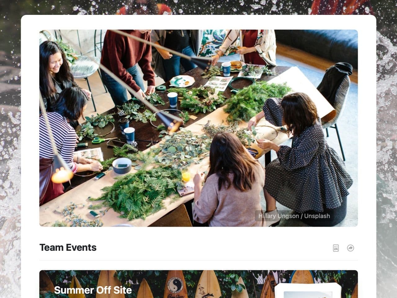Craft Free Template: Team Events