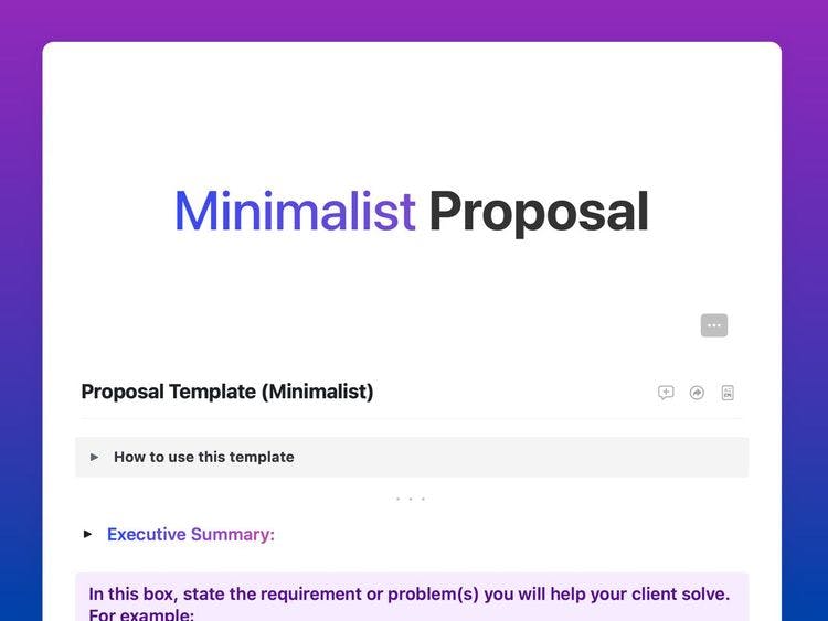 Craft Free Template: Proposal Template Minimalist