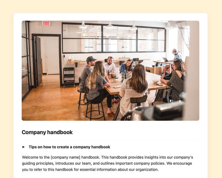 Craft Free Template: company handbook template in craft 