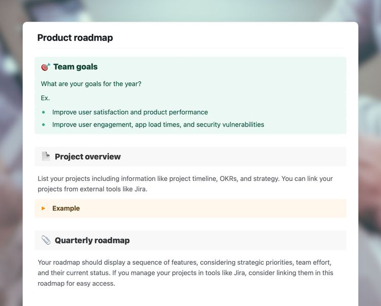 Product roadmap Free Craft Template