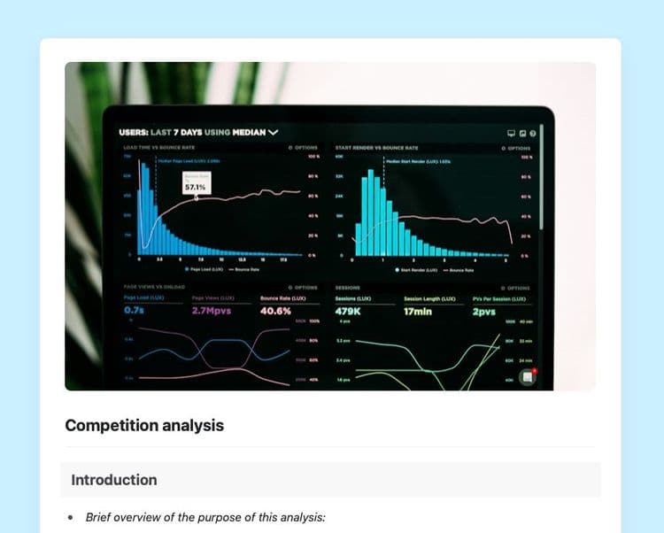 Craft Free Template: Competition analysis in Craft