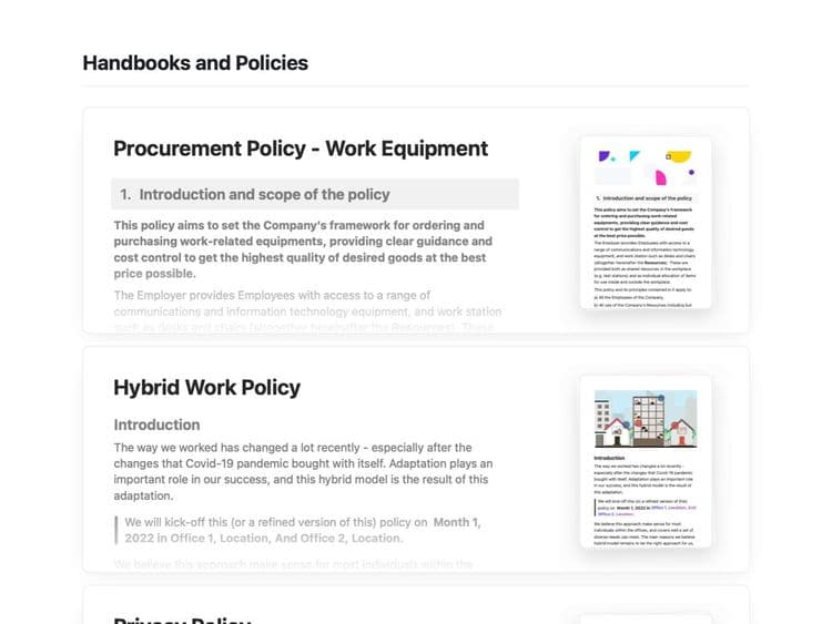Craft Free Template: Handbooks and Policies