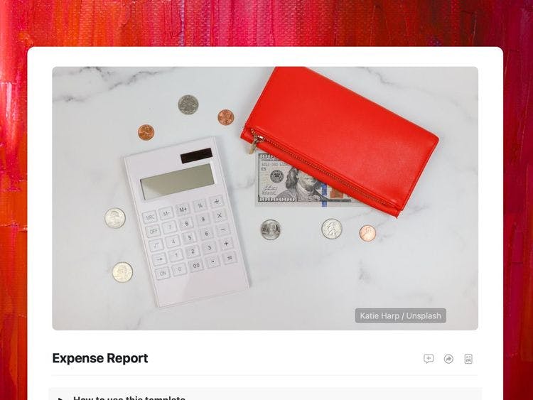 Craft Free Template: Free expense report template