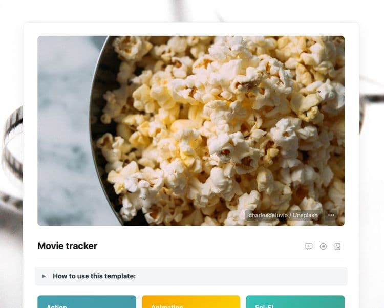 Craft Free Template: Movie Tracker