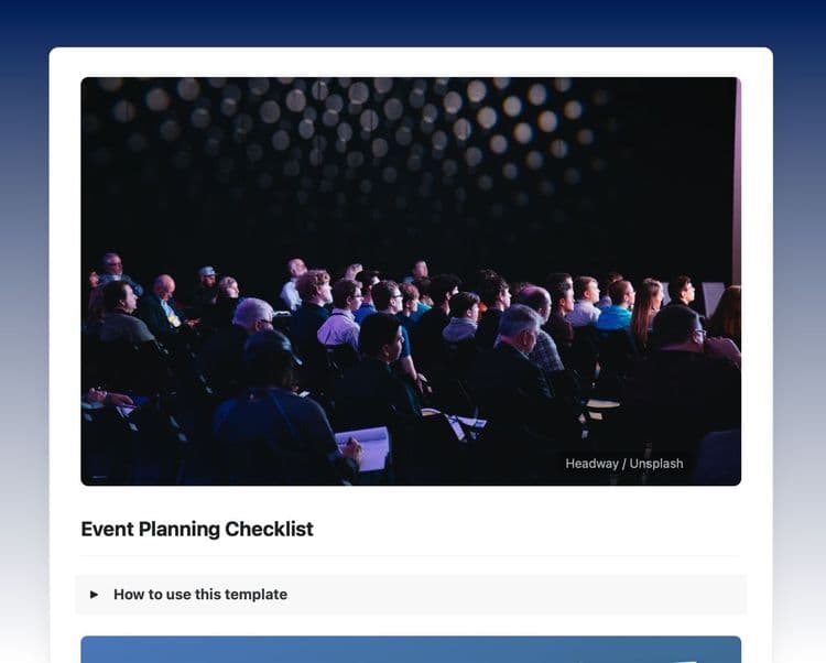 Craft Free Template: Event Planning Checklist Template