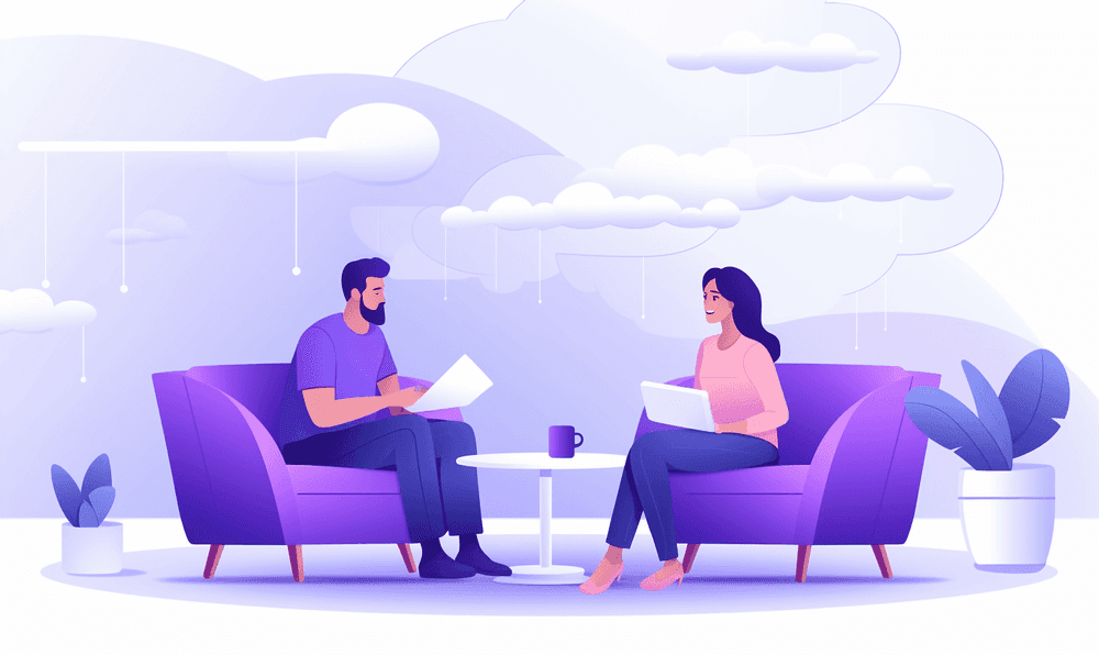 Two people having a productive one-on-one meeting.