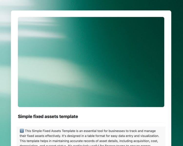 Craft Free Template: Simple fixed asset template in Craft showing instructions. 