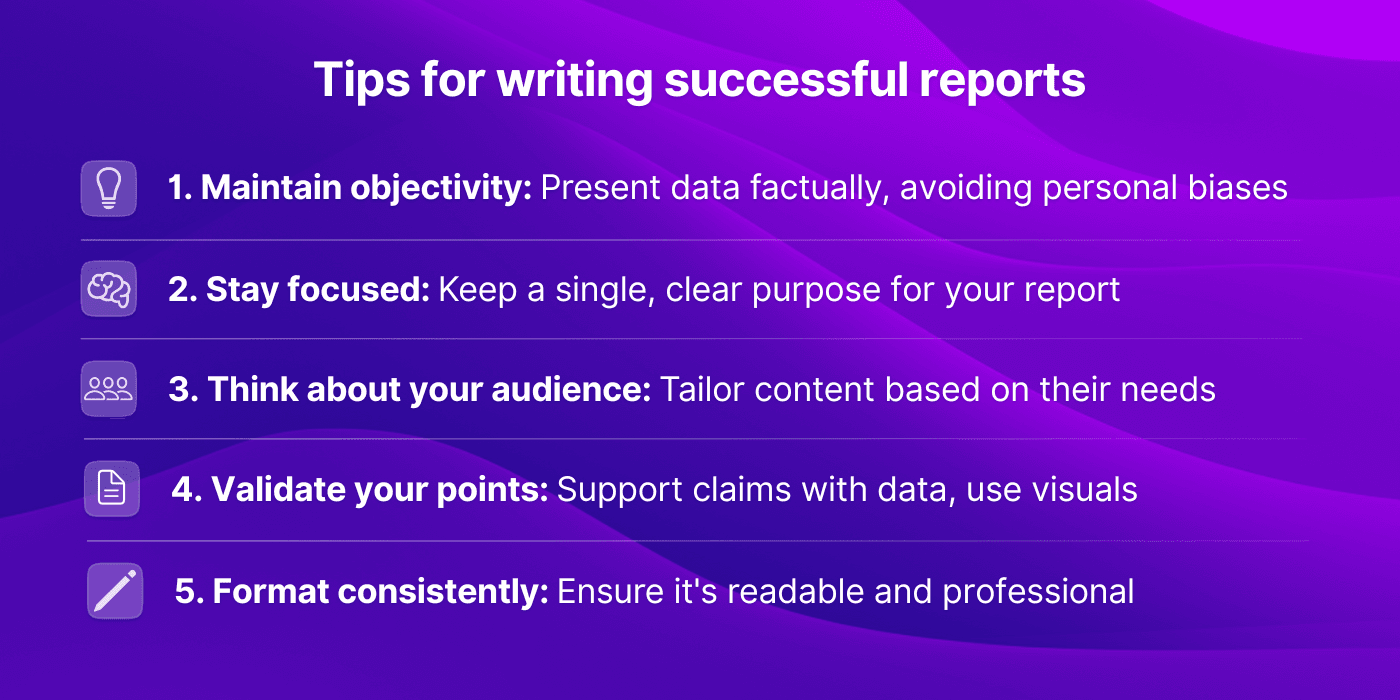 Tips for writing successful reports
