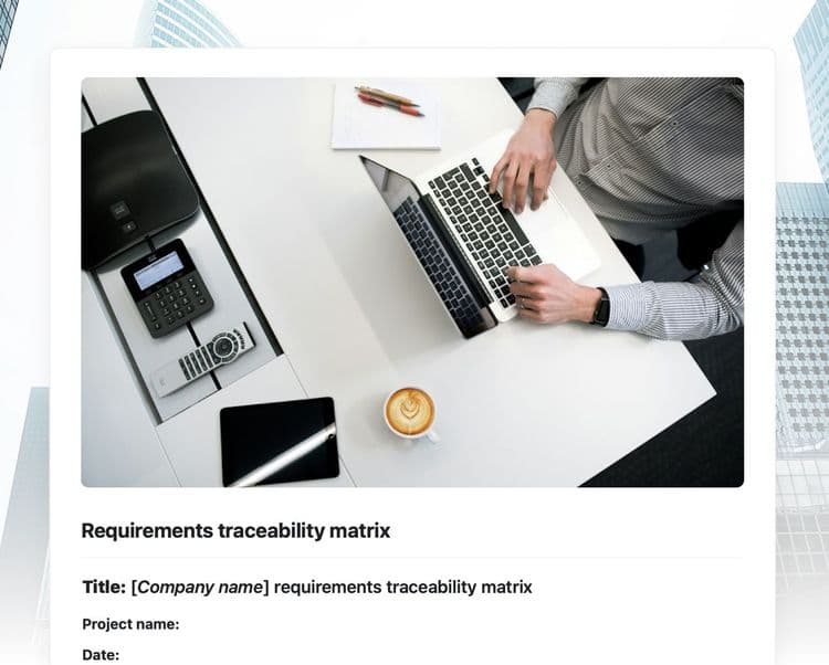 Requirements traceability matrix in craft 