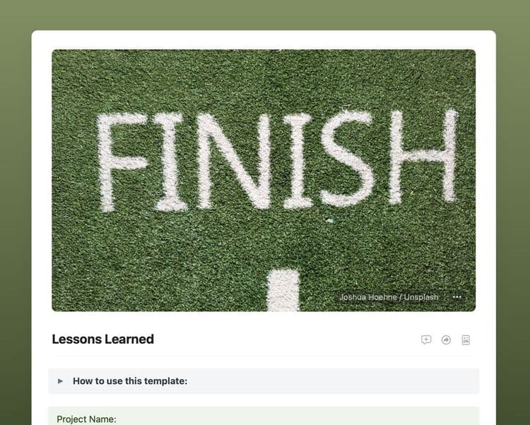 Craft Free Template: Continuously improve with every project you complete with this invaluable Lessons Learned template.