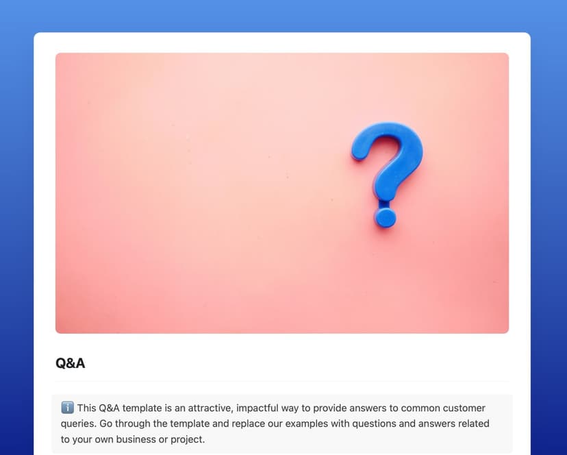 Q&A template | Free Template | Craft