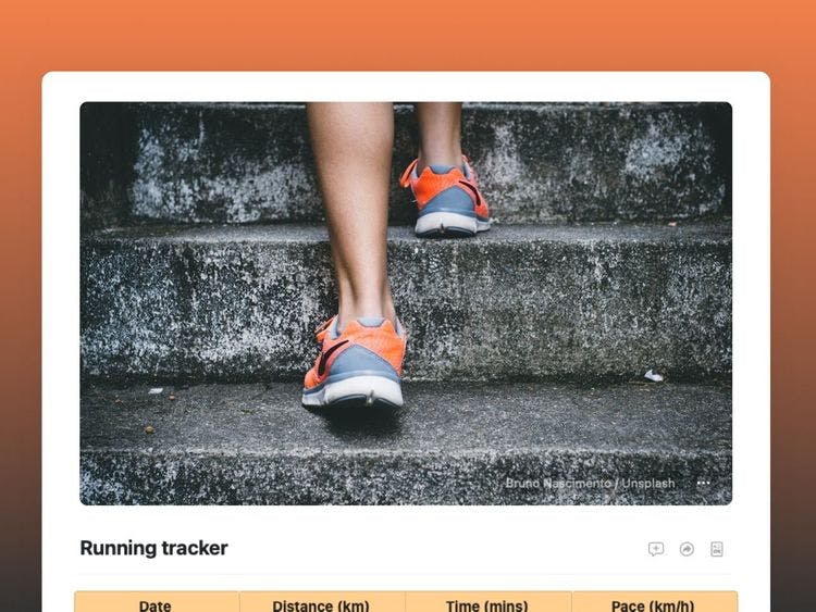 Free Running Tracker Template