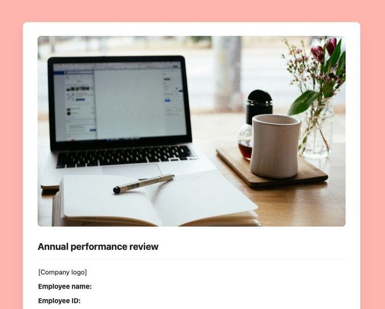Craft Free Template: Annual performance review in Craft