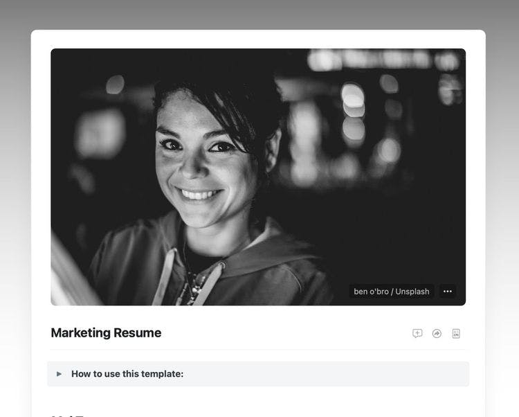 Craft Free Template: Find your dream job in marketing with this marketing resume template.