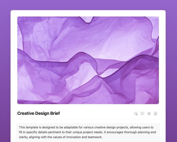 Craft Free Template: Creative Design Brief templates in Craft