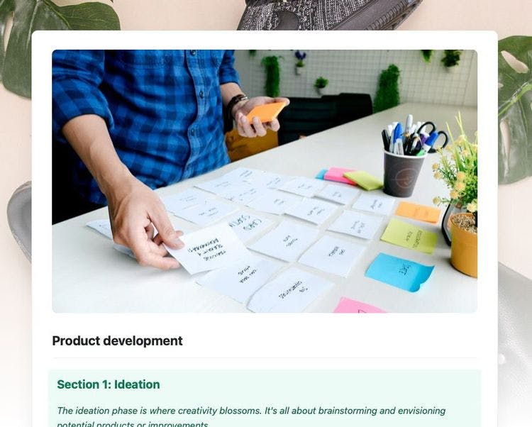 Craft Free Template: Product development in Craft