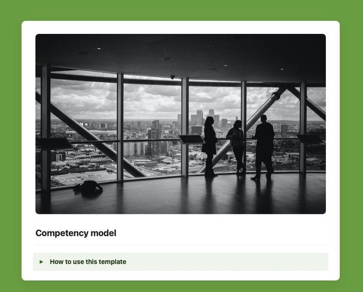 Craft Free Template: Competency model in Craft
