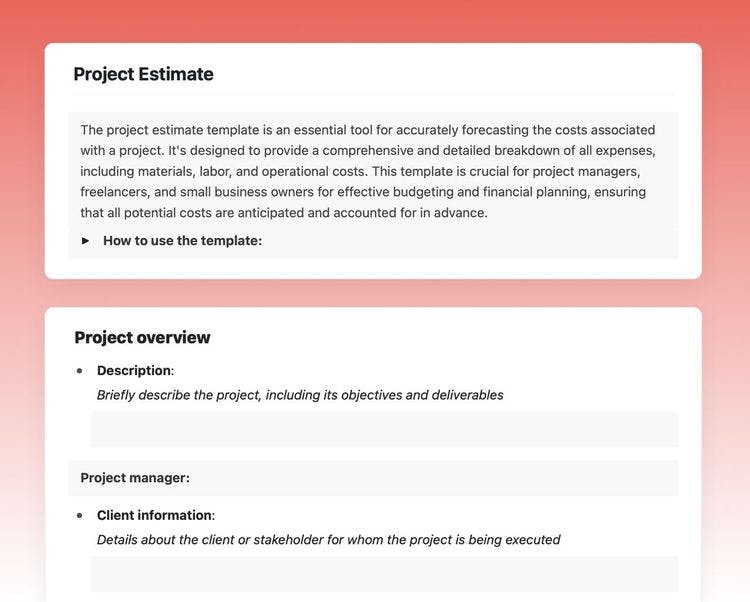 Craft Free Template: Explore the project estimate template, your solution for precise budget planning and cost management in project execution. Start now for clarity and control.