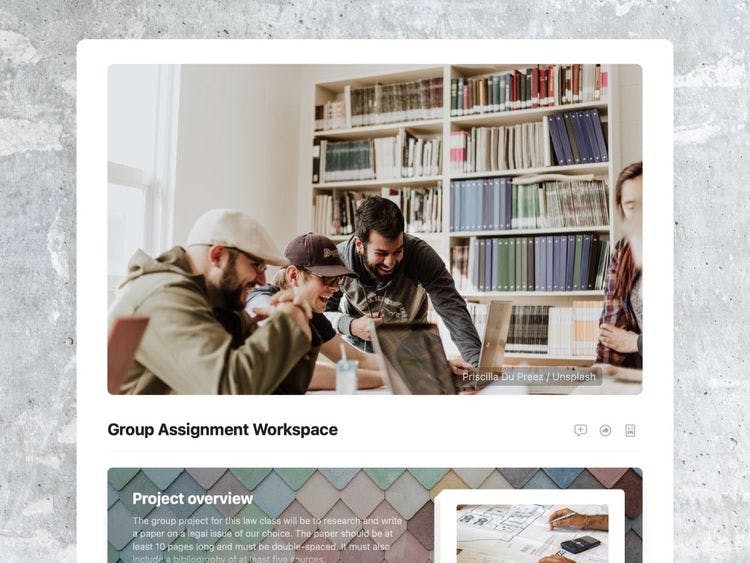 Craft Free Template: Group Assignment Workspace