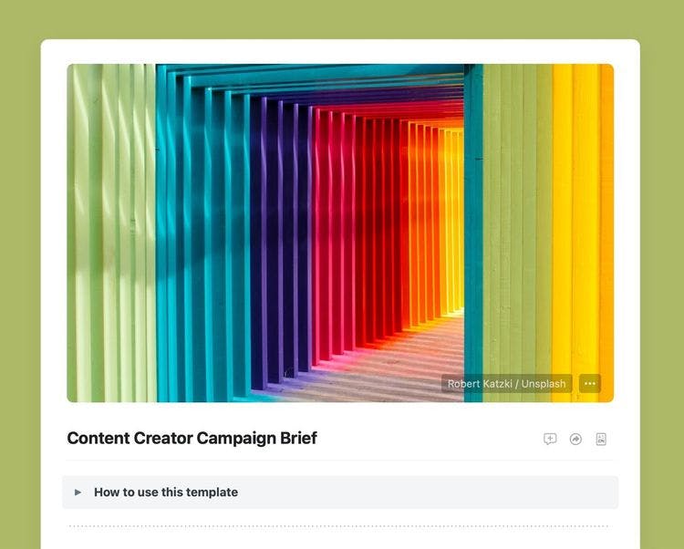 Craft Free Template: Content Creator Campaign Brief