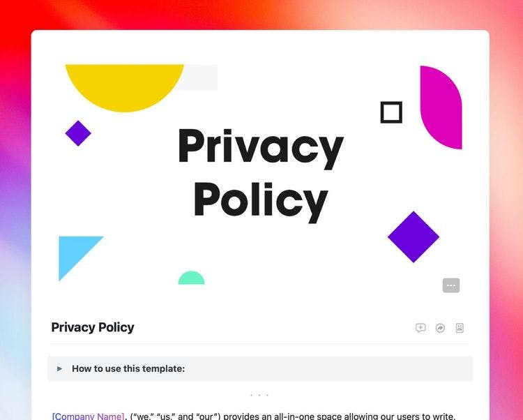 Craft Free Template: Privacy Policy