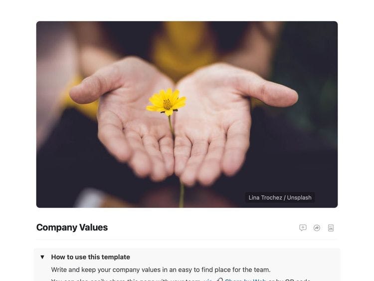 Craft Free Template: Company Values