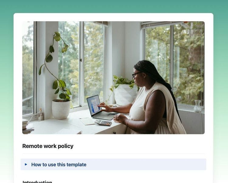 Craft Free Template: Remote work policy in Craft